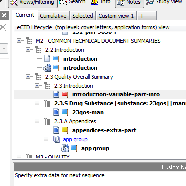 Flagging and notes in Mono eCTD Viewer
